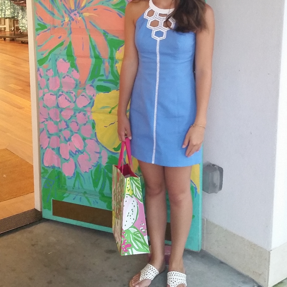 Lilly Pulitzer "Molly" Cutout Neck Cotton Shift Dress: Compare & Save!
